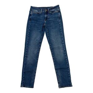 J Jill The Boyfriend Jeans 2P Straight Leg Ankle Stretch Denim Blue Wash NWT